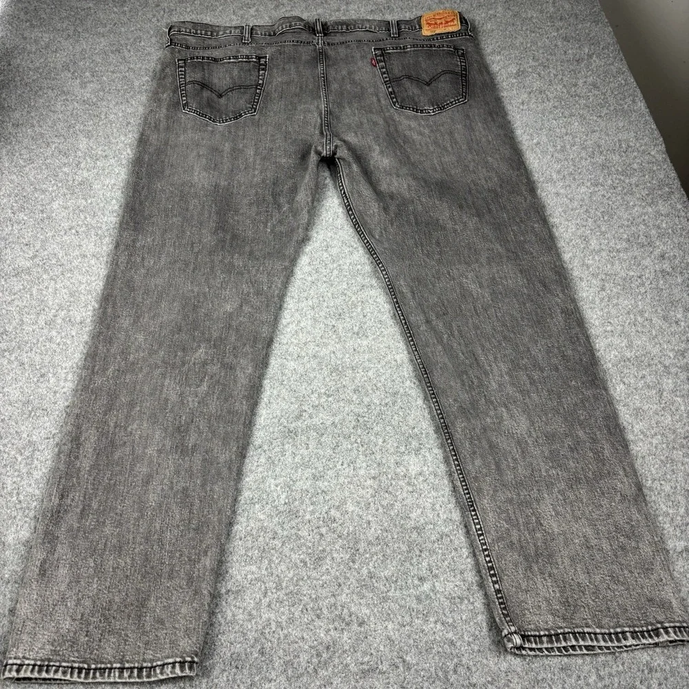 Levi's 502 Jeans Mens 48x38 (Fits 48x34)‎ Black Gray Wash Straight Leg Denim Y2K